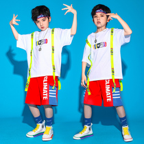 Childrens street dance costumes childrens Tide brand hiphop set drum performance uniforms handsome hip-hop street dance suit boys summer