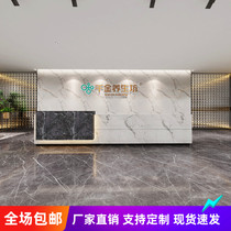 Company front desk Paint reception desk Beauty salon training institution Bar counter table Simple modern atmosphere cashier