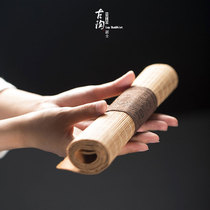 Tea mat bamboo table flag Ma mat bamboo mat linen tea curtain tea table cloth tea set tea ceremony accessories