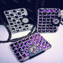 Korean luxury fashion inlaid rhinestone pure skin bank credit cartoon card bag multi card women put card bag