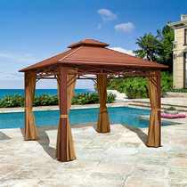 Outdoor Cool Pavilion Outdoor Garden Courtyard Villa design Easy European Four Corner Tent Awning Aluminum Alloy Kiosk