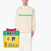 British Mackintosh TAPE RUGBY Fluorescent color matching long sleeve POLO shirt T-shirt made in Portugal