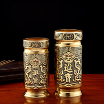 Round-pass Buddha pure bronze incense cylinder into a fragrant cylinder for the use of a fragrant cylinder with a bamboo incense cylinder