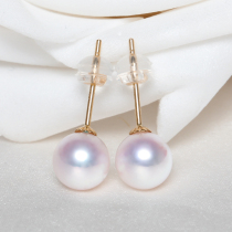 Xinlun Light Bubble Classic 18K Golden Cherry Flower Japanese akoya Seawater Pearl Earrings