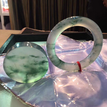 Green Violet round strip floating flower Jade jade bracelet natural a cargo ice seed jade bracelet safe buckle bracelet core