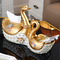European luxury swan multi-function storage tissue box Living room coffee table storage box Modern home decoration ornaments