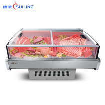 Spike Cold Fresh Meat Fresh cabinet Pork Ice Freezer Hale Duck Neck Display Case Cooked Food Cold Dish Refrigerated Cabinet Fresh Meat fridge