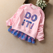 Girls sweatshirt 2021 new spring style female baby girl girl big child child fake two coat tide