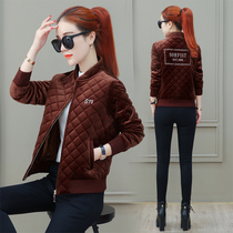 Short gold velvet cotton coat women 2021 Winter new fashion down cotton padded jacket tide ins