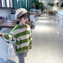 The city of beautiful girls baby college style striped sweater 2019 autumn new girls fashion color ha