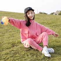 Girls autumn suit childrens spring childrens spring and autumn childrens sports two-piece female foreign childrens clothes