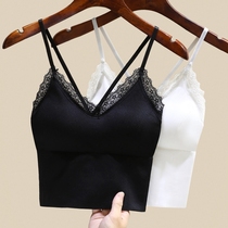 Lace Harness Vest Woman inside lap with chest cushion to gather sexy v collar Summer Smear Underwear Beauty Back Net Red Bursting