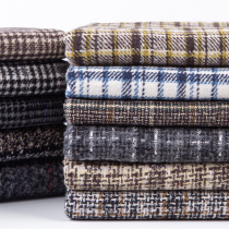 Plaid woolen fabric autumn and winter thickened cloth head clearance treatment clothing pants skirt jacket wool fabric