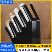 Coffee milk tea shop take plastic zhi fen cup holder bar placed lid qu bei qi integrally molded takeout cup holder