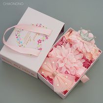 ChaoNono baby bow hair band gift box 0-1 year old baby girl flower crown floral headdress full moon 100 days