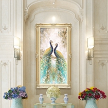 European porch decorative painting between Fuyun entrance aisle mural atmospheric corridor peacock hanging painting American house oil painting