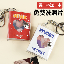 Custom mini couple small album photo album 1 inch 2 inch ID photo portable album Keychain pendant gift
