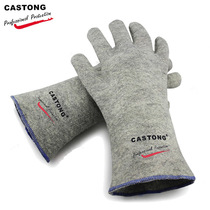 Caston high temperature gloves 300 degrees anti-scalding flame retardant heat insulation industrial oven welding wear-resistant five-finger flexible