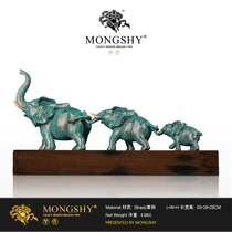  Bronze elephant Home decoration ornaments Crafts Wedding gifts entrance living room opening object three