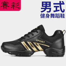 Saicai Spring and Autumn Square Dance Shoes New Mens Dance Shoes Black Adult Sports Soft Bottom Dance Shoes Leather Leather