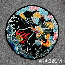  Hanfu round patch decoration ethnic style pattern cloth patch Embroidery Embroidered patch bag patch hole decal Pillow embroidery patch