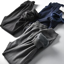 Foreign trade export tail single mens cut label beam foot sweatpants mens autumn and winter plus velvet pants original single cow cargo casual pants
