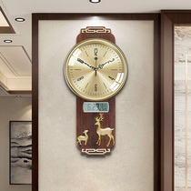 New Chinese clock Living room Modern Xiangdeer Clock Wanyear Wall-mounted Wall Personality Fashion Home Hanging Watch Muted hanging clock