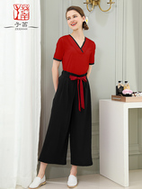 Beauty salon beautician work clothes female spring and autumn short sleeve senior ear pedicure therapy technician uniform health care Hall fashion set