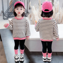 Girl autumn suit 2021 new children Spring Autumn girl baby Autumn Net Red foreign air sports two-piece autumn