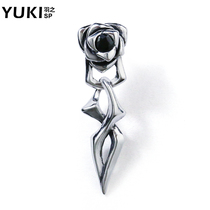 YUKI single 925 silver thorns rose earrings male and female personality couples creative retro art style earrings