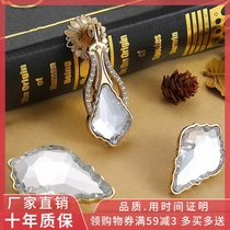 Fan-style light and luxurious golden crystal diamond cupboard with handle wardrobe door with drill handle high-end personality drawer single hole