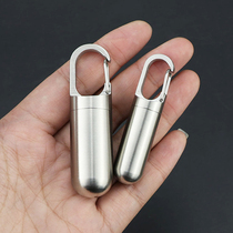 Creative multifunctional hanging buckle waterproof bin stainless steel mini medicine bottle outdoor moisture-proof pendant bottle for old mans first aid kit