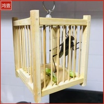 Grasshopper cage Small Bamboo Bamboo pure handmade insect decoration thickened household bamboo grasshopper mesh