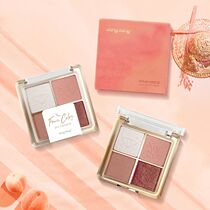 Dong Dong four-color combination eye shadow disk flash powder pearlescent waterproof ins cheap student small disk portable waterproof 51050