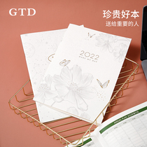 Kajie 2022 Daily course book self-discipline punch card book book ins Wind diary simple homework record book notebook a4 large book student Hand Book custom logo small Secretary series