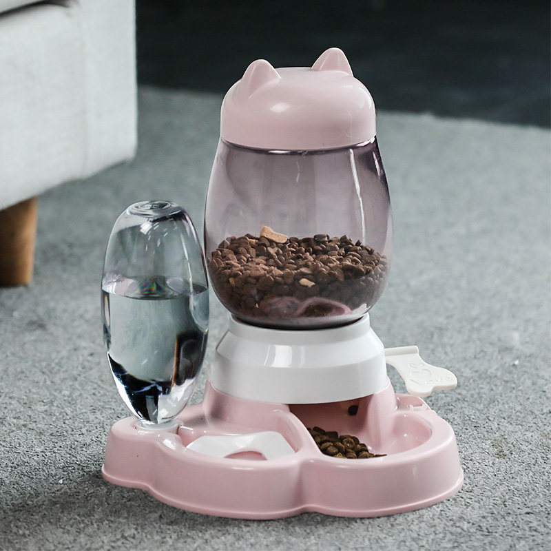 Cat bowl automatic feeding Teddy dog ​​bowl cat food drinking water all-in-one cat cat food basin kitten pet drinking water supplies