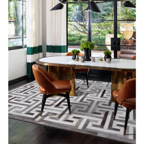 93ins Carpet Industrial Wind Grey Cow Leather Natural Living Room Bedroom Luxurious And Thin modern T back word home