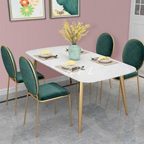 Dining table household small apartment marble rectangular dining table household modern minimalist dining table and chair combination dining chair AF