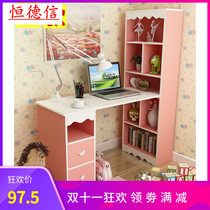 Childrens simple desk Primary School students computer desk learning table bookshelf bookcase desk home combination desk table