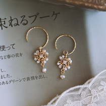 s925 Pure Silver Needle Earrings 2021 New Wave Superior Sense Temperament Retro Fashion Pearl Ear Ornament Ear Clip Woman