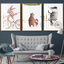 Living room decoration painting childrens room Nordic wall painting men and women sofa background wall hanging painting cartoon cartoon animal mural painting