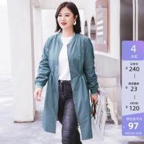 (Qingkura RMB240 ) Large code Female dress Fat younger sister Spring dress trendy fashion open fork with long style coat of wind