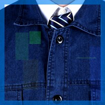 Summer full pure cotton comfortable and breathable long short sleeve electro-welded abrasion-proof Rao steam machine repair slim fit Jeans Worksuit Suit