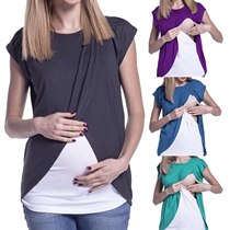 Pregnant Maternity Clothes Top Double Layer Shirt for women