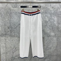 (V2) Thom Browne wide leg pants 20 spring and summer TB striped elastic waist straight casual pants women
