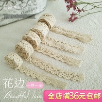 Ethnic style pure cotton white lace handmade diy accessories webbing spike weaving hollow tablecloth tassels