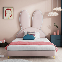 Love to enjoy modern childrens bed girls room princess bed solid wood frame single Net Red Rabbit bed furniture girl pink