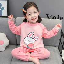 Girl Sleepwear Spring Autumn Pure Cotton Female Baby Autumn Long Sleeves Children Fall Princess Children Autumn Princess Childrens Autumn Clothing Home Suits Suit