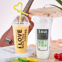 500 700ml transparent thickened 90 mouth disposable milk tea cup beverage juice plastic cup made to order