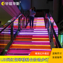 Net celebrity stair stepping light LED piano induction colorful music steps shaking sound foot step smart stair light belt